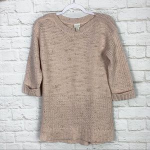 Chicos Naomi Subtle Shine Metallic Knit PullOver S